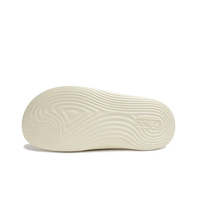0592 Quiet Abrasion Resistant Slide Slippers Unisex Cut Out Very White-4