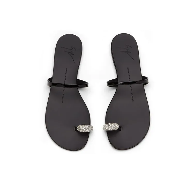 Giuseppe Zanotti Ring embellished Flat Sandals Women's-3