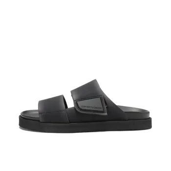 EMPORIO ARMANI Debossed logo Touch strap Slides