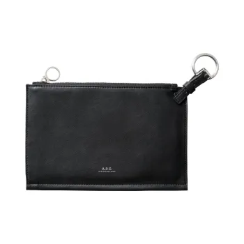 A.P.C Polyurethane With Polyester Clutch Men's Black
