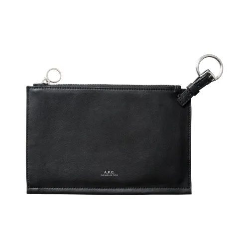 A.P.C Polyurethane With Polyester Clutch Men's Black