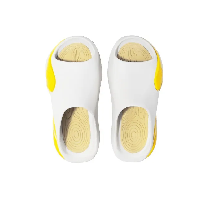 GOTO Nebula Quiet Abrasion Resistant Quick Dry Slide Slippers Unisex White Yellow-2