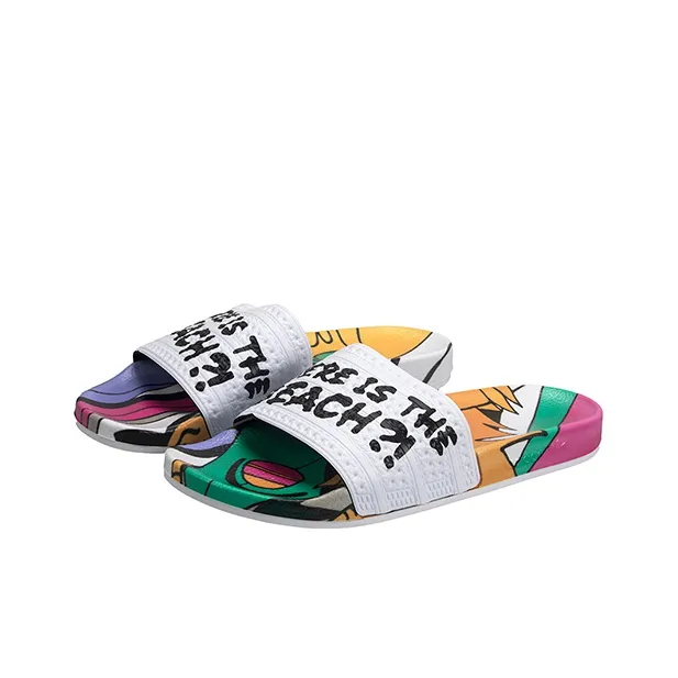 Adidas Adilette Slide Slippers Unisex White/Multicolor-2