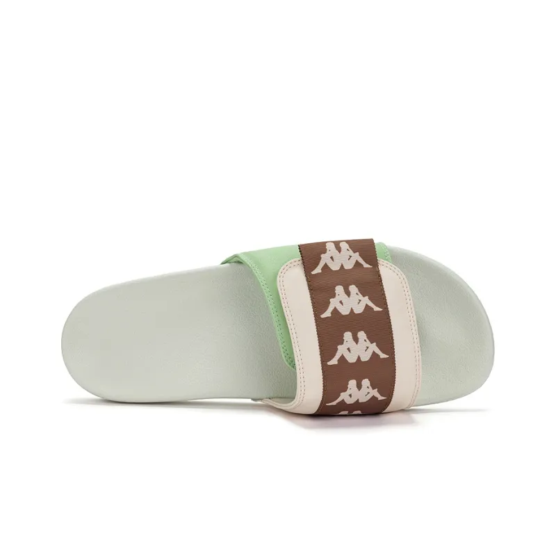 Kappa Slip Resistant Slide Slippers Unisex Green Brown-4
