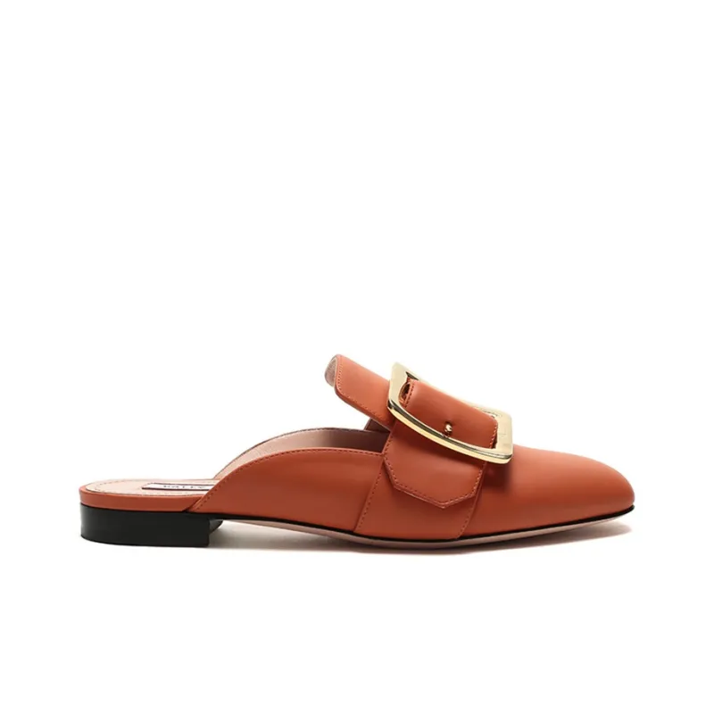 BALLY Closed Toe Slippers Women's Orange Red-1