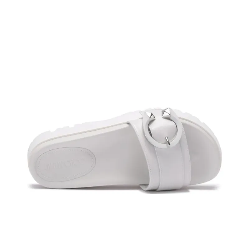 Jimmy Choo Slide Slippers 5.5cm Women's White-4