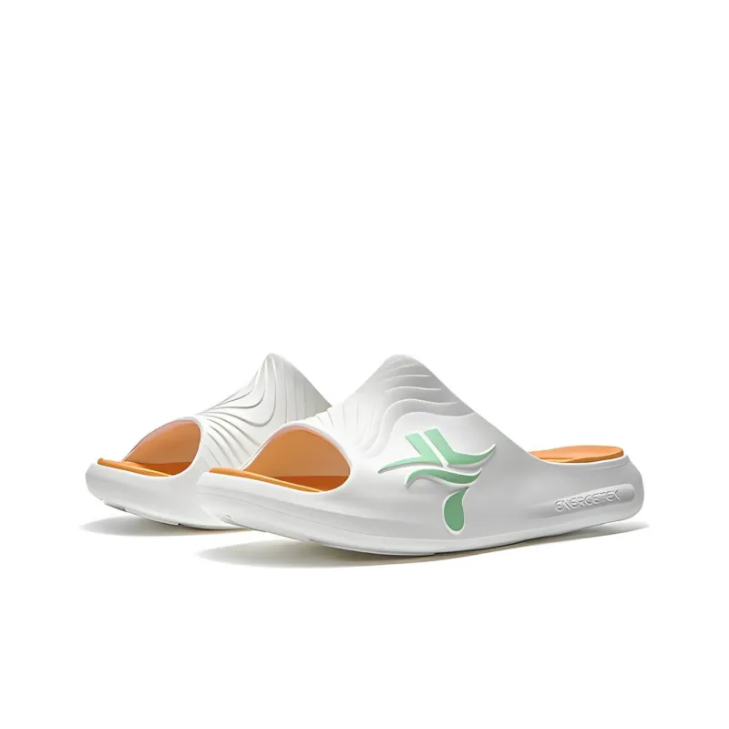 XTEP Rubber Sole Quiet Slide Slippers Men's White Green-1