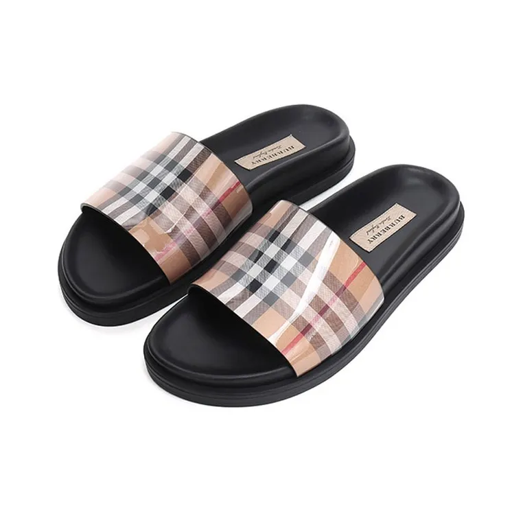 Burberry Vintage Slide Slippers Women's Classical Style Yellow-2