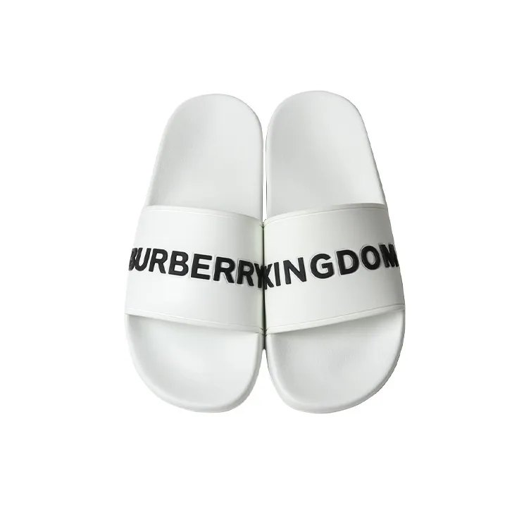 Burberry Slide Slippers Men White, Black-3