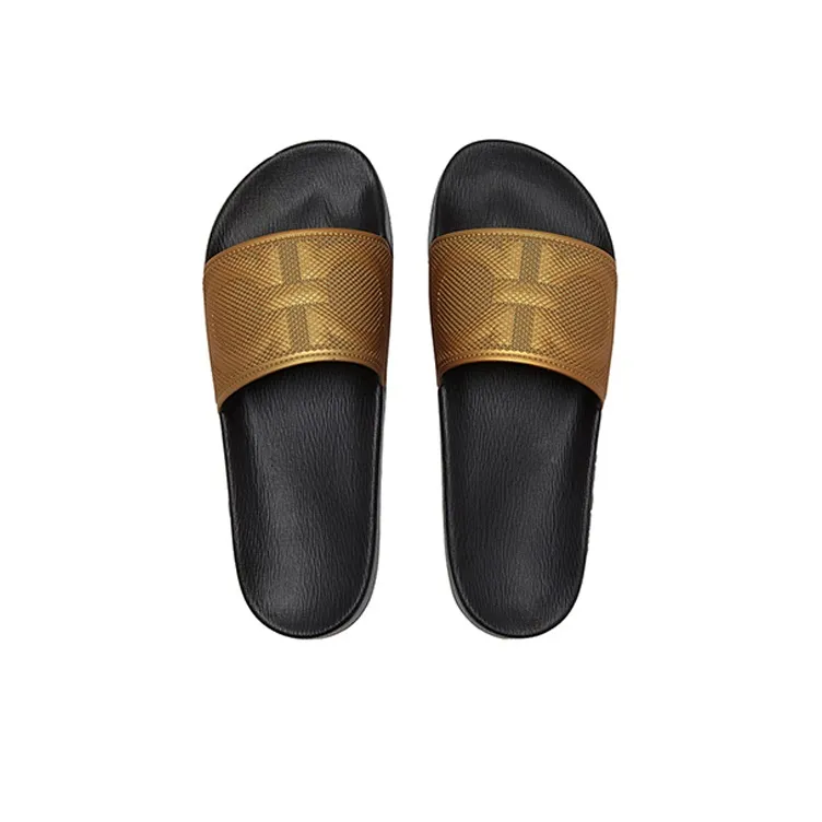 Ferragamo Gancini Slide Slippers Men Black Gold-2