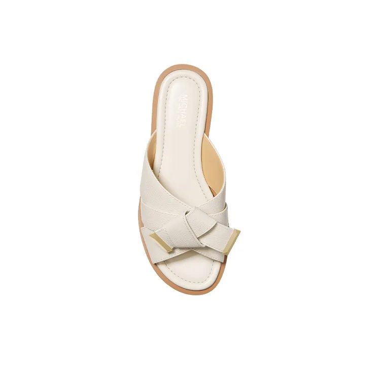 MICHAEL KORS MK Addison Slide Slippers Women's Light Cream-3