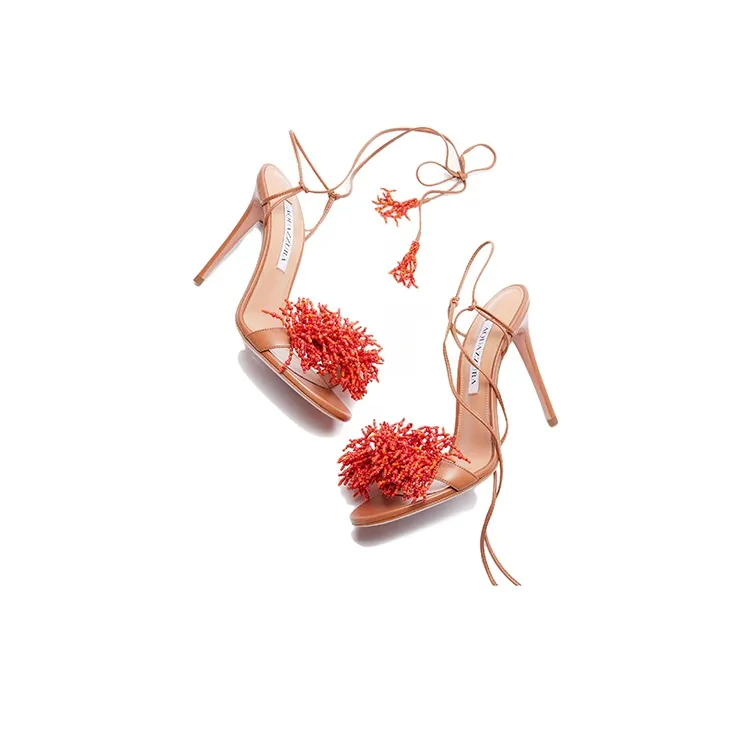 AQUAZZURA Beaded High-heel Sandals-3