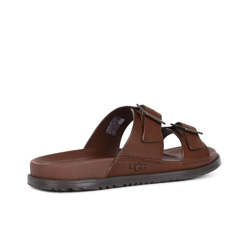UGG Wainscott Buckle Slide Slide Slippers Men Burgundy-4