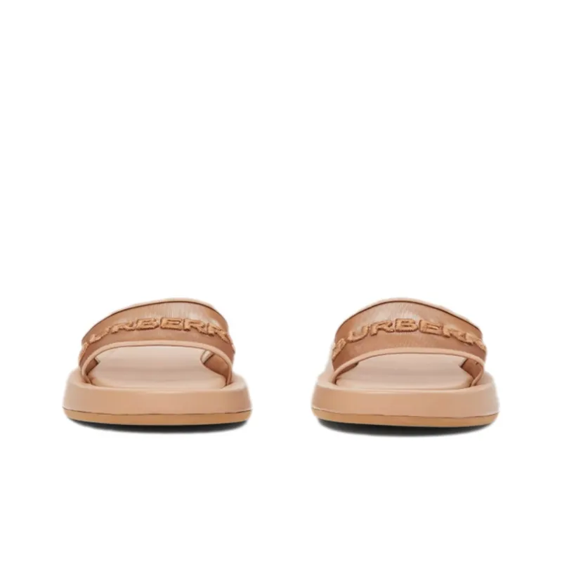 Burberry Odor Resistant Slide Slippers Women's Camel-3