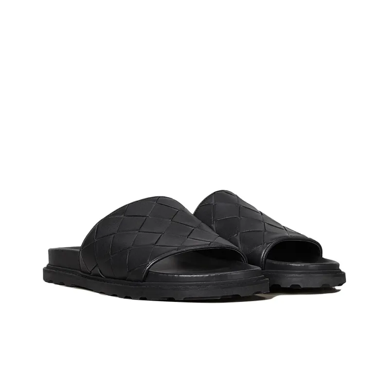 Bottega Veneta Intrecciato Stylish Sandal Men's Black-3