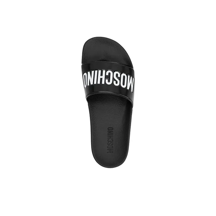 MOSCHINO Logo Pool Slides-3