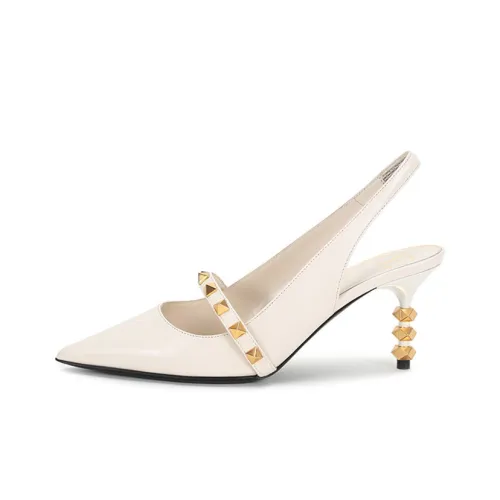 Valentino Rockstud High Heels Women's Light Ivory