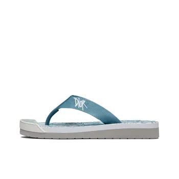 DIOR Shawn Stussy Collaboration Series Flip Flops Men's Blue