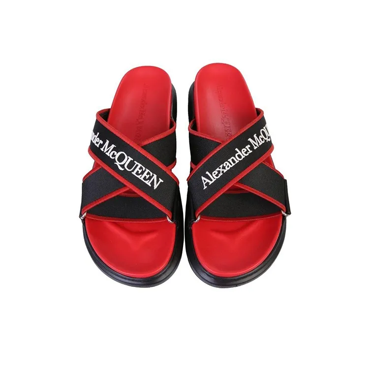 Alexander McQueen Oversized Hybrid Slide Red Black-2