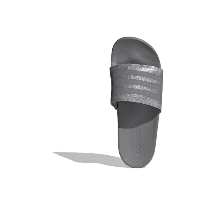 Adidas Adilette Comfort Slides '3 Stripes Shimmer Grey Platinum' Women's-3
