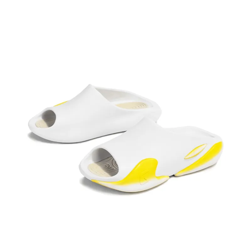 GOTO Nebula Quiet Abrasion Resistant Quick Dry Slide Slippers Unisex White Yellow-3