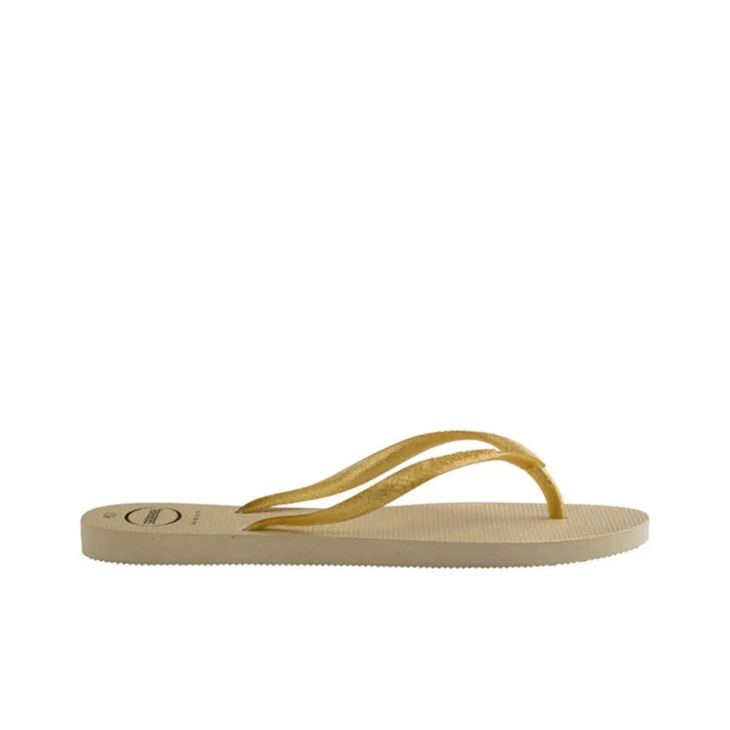 Havaianas HAVIANA Slim Gloss Flip Flops Unisex Gold Gray-1