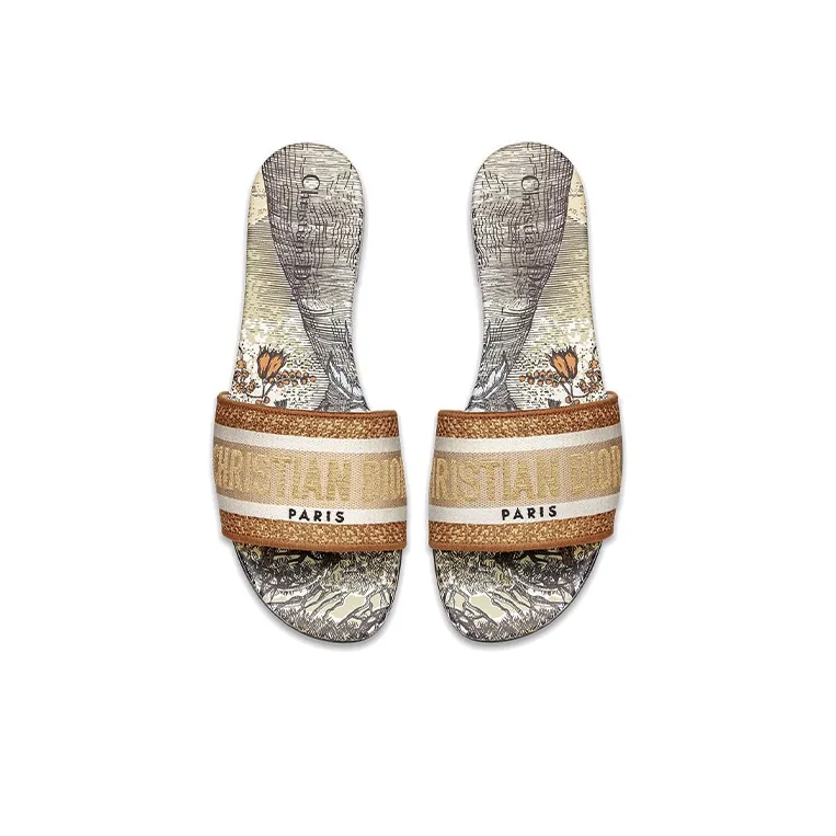 DIOR Dway Slide Slippers Women's Beige-2