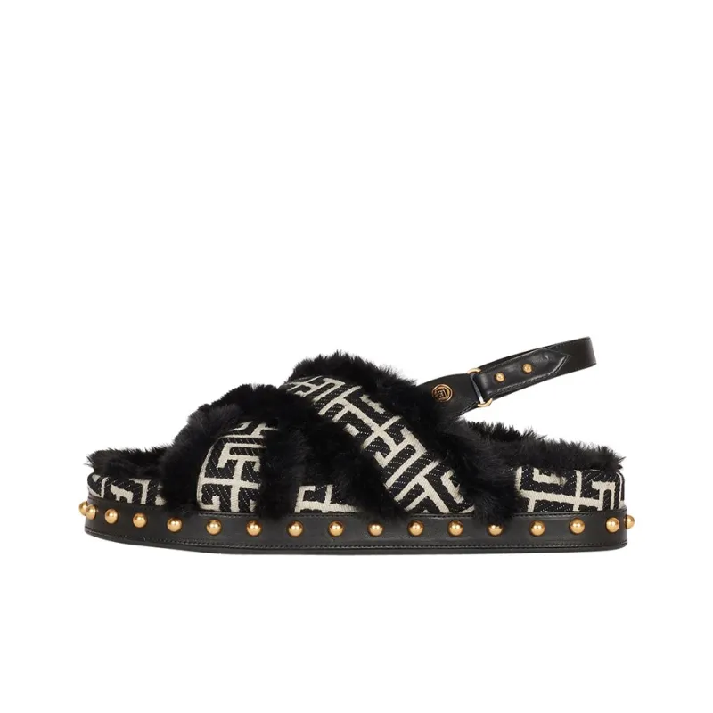 BALMAIN Strap Sandals Unisex Black-0