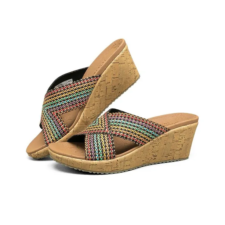 Skechers Cali Beverlee Rubber Sole Odor Resistant Slide Slippers Women's Coffee Color-2