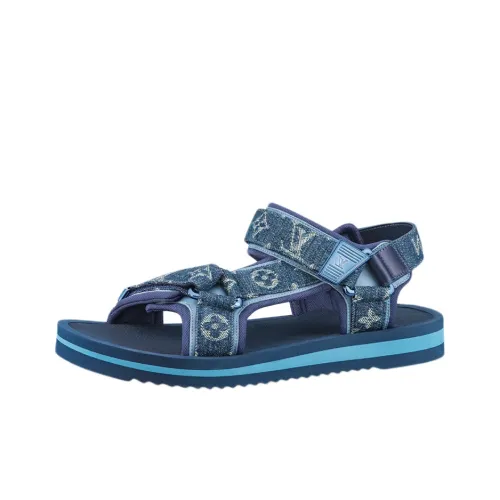 LOUIS VUITTON Panama Beach Sandals Men Blue