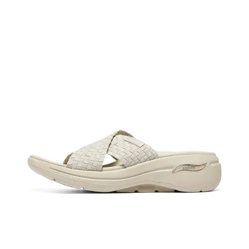 Skechers Go Walk Arch Fit Slide Slippers Women's Natural