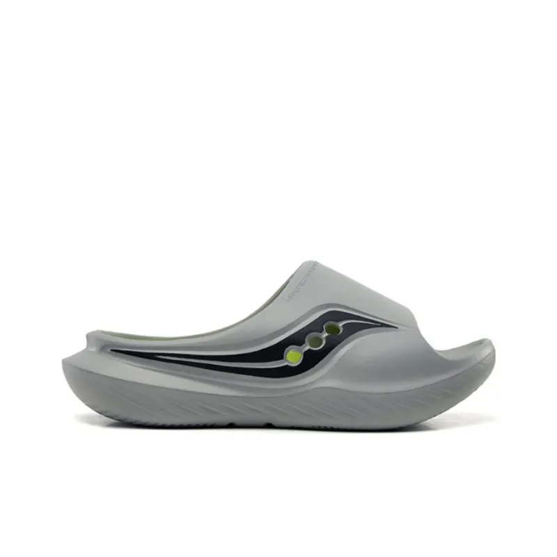 Saucony Cradle Slip Resistant Abrasion Resistant Slide Slippers Unisex Gray Black-1