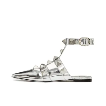 Valentino Roman StudRoman Stud Casual Single Shoes Women's Silver