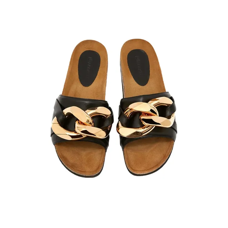 JW Anderson Chain-detail Leather Slides-4
