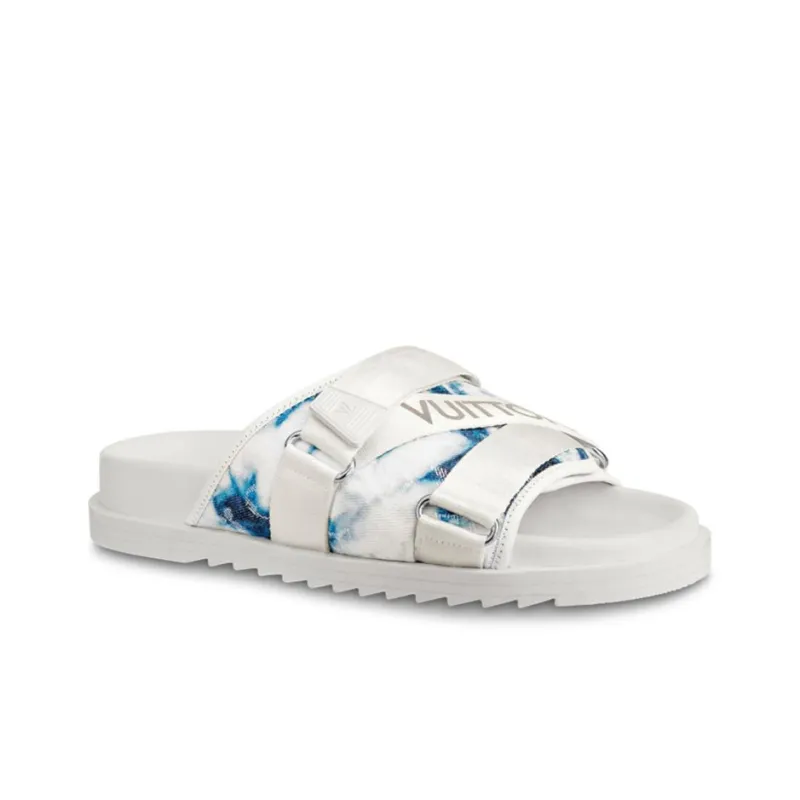 LOUIS VUITTON Honolulu Stylish Sandals Men's Blue White-1