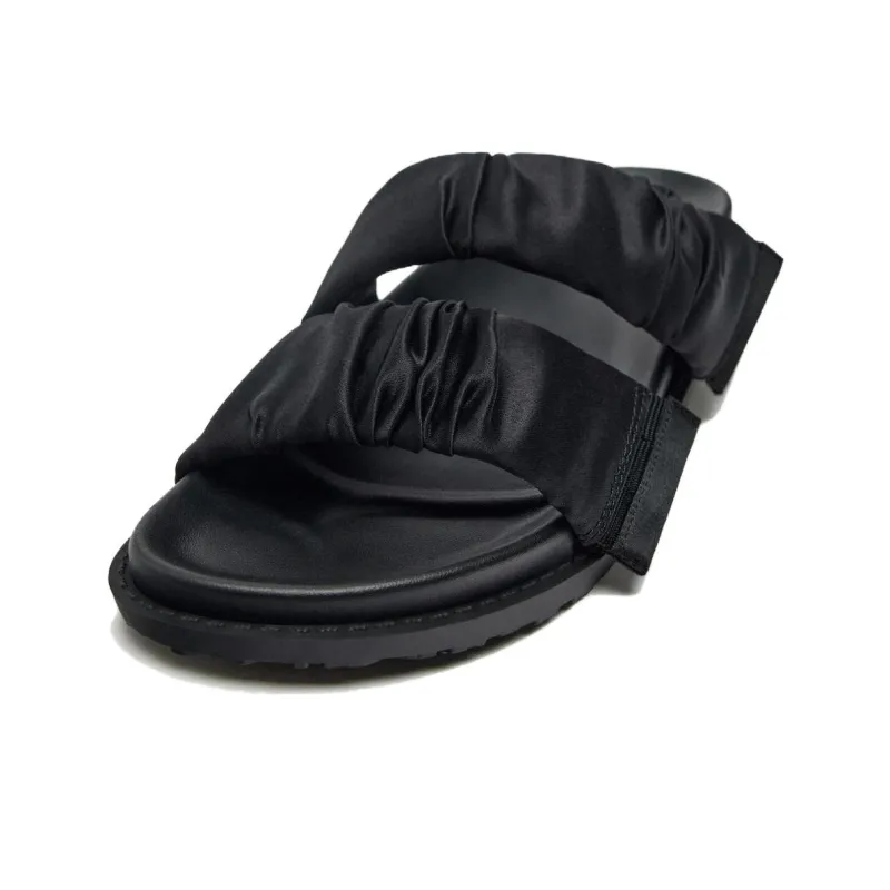 ZARA Rubber Sole Slide Slippers Women's Black-3