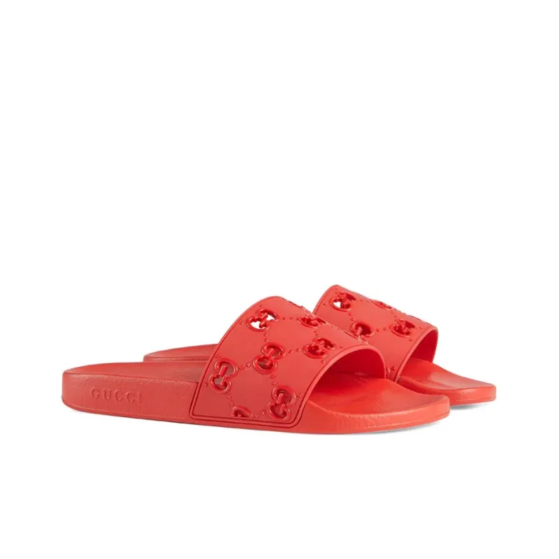 GUCCI Rubber Slide 'Red'-3