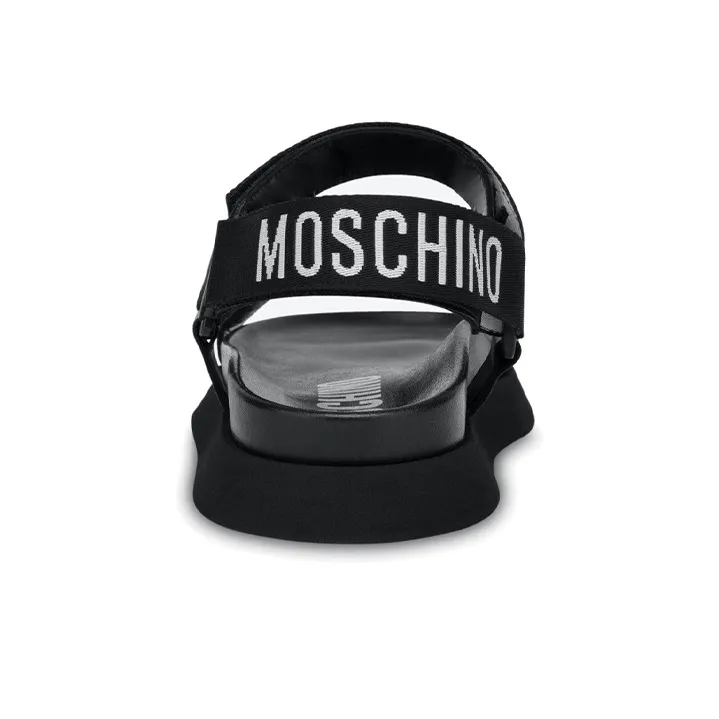 MOSCHINO Logo-tape Flat Sandals-3