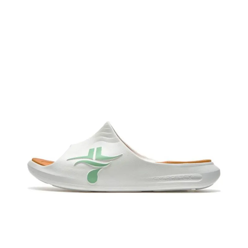 XTEP Rubber Sole Quiet Slide Slippers Men's White Green-0