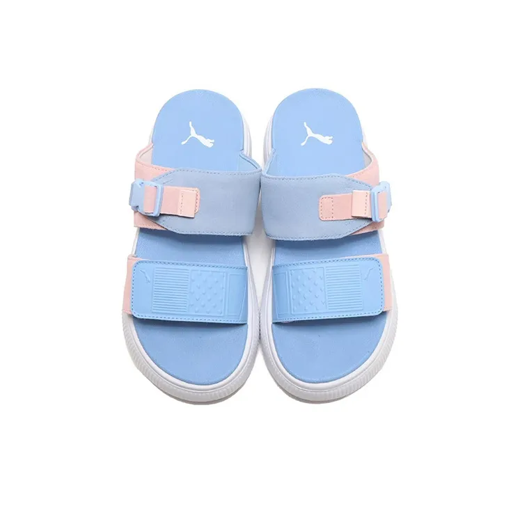 PUMA SUEDE MAYU Rubber Sole Slide Slippers Women's Blue Pink-3