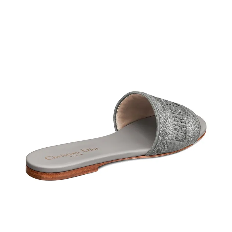 DIOR Dway Slide Slippers Women's Silver-4