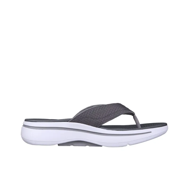 Skechers Go Walk Arch Fit Rubber Sole Quick Dry Slide Slippers Men's Gray-1