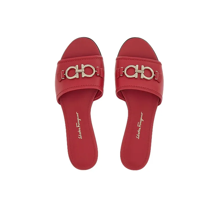Ferragamo Slide Slippers Women's Red-3