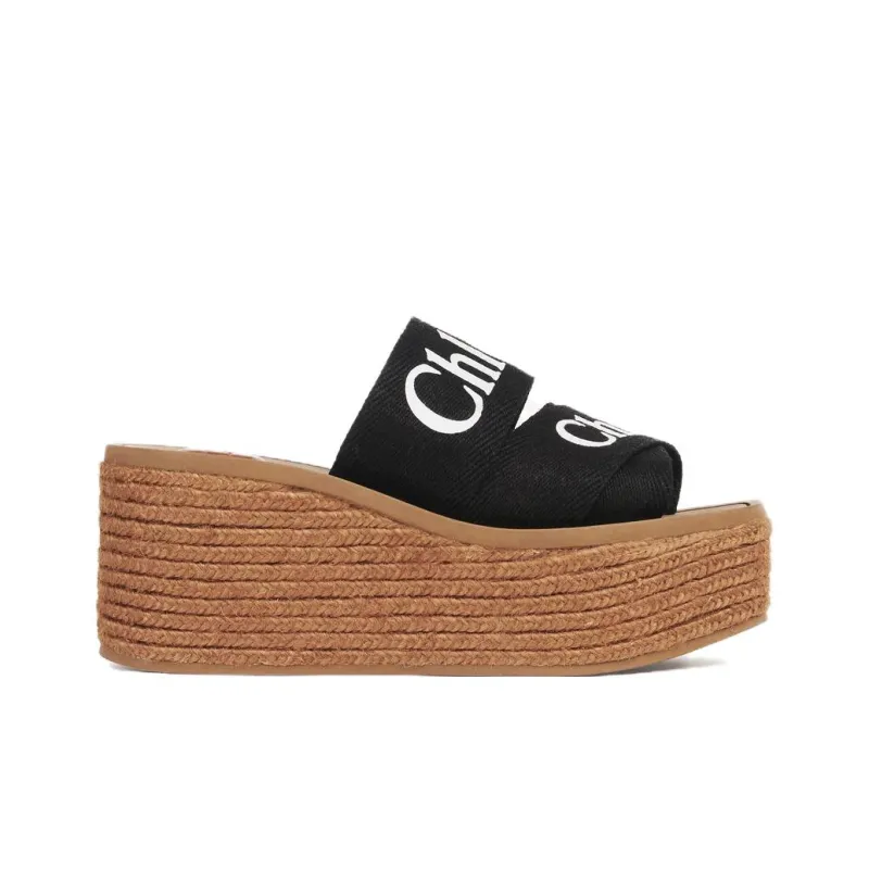 Chloe Woody Abrasion Resistant Slide Slippers Women's Black-1