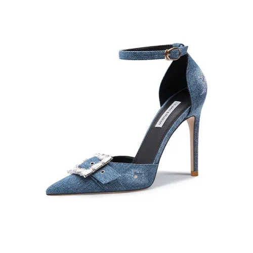 Lily Wei High Heels Women's Denim Blue