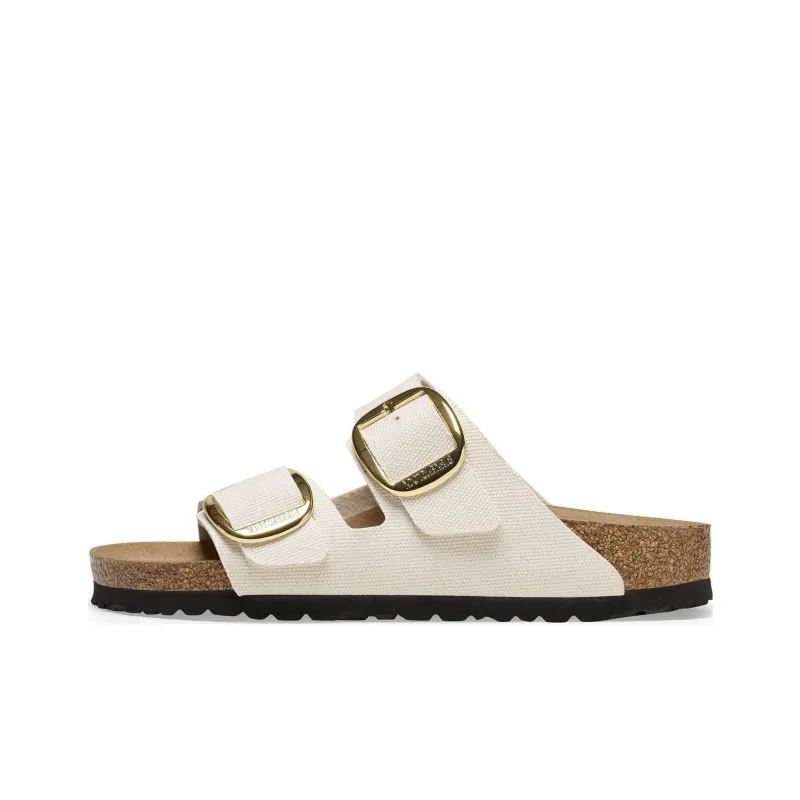 Birkenstock Arizona Big Buckle Rivet Logo Textile Narrow Fit 'Vegan Canvas Eggshell'-0