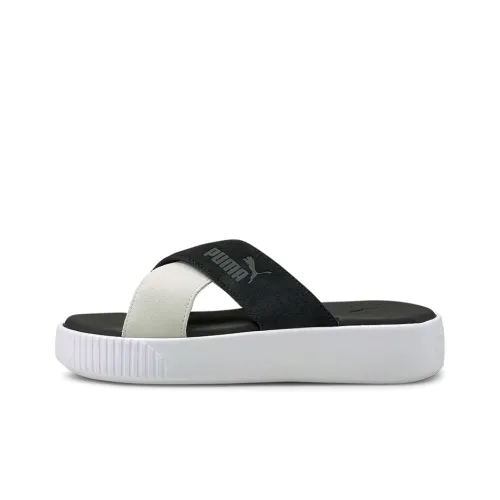 PUMA Platform Slide Slippers Women's Black/White