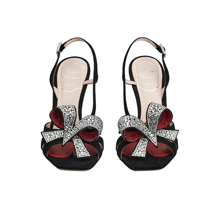Roger Vivier Strass Stylish Sandals Women's Black-3