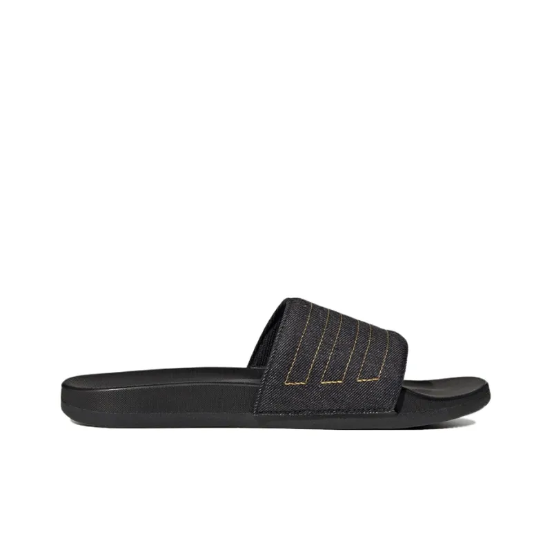 Adidas Adilette Comfort Slides Core Black Preloved Yellow-1