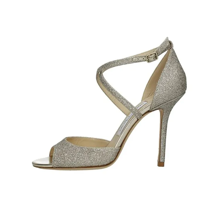 Jimmy Choo Emsy 100 Sandals Strap Sandals Women's Platinum-0